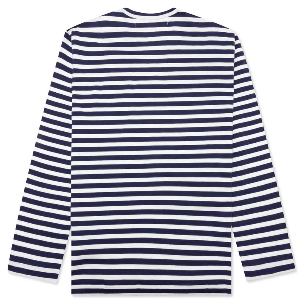 Comme des Garcons PLAY x the Artist Invader L/S T-Shirt - Navy/White