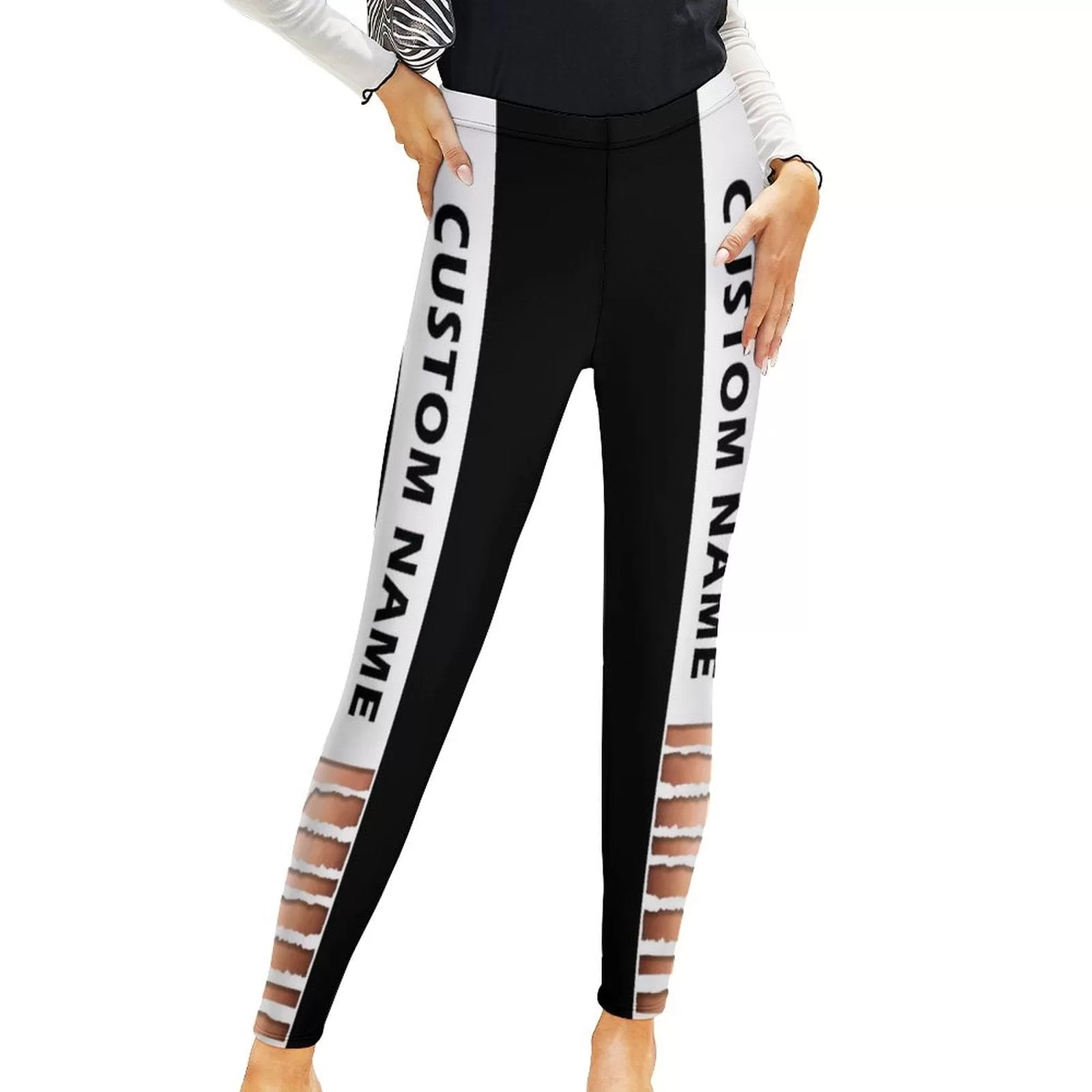 Custom Name Hollow Out Leggings Design Your Own Leggings