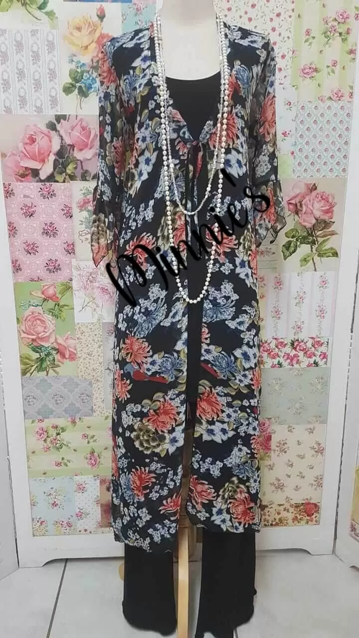 Dark Navy Floral Jacket LR0135