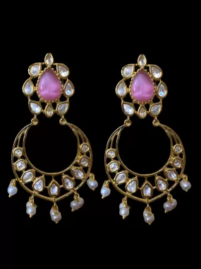 DER65 Evie cz earrings in fresh water pearls - PINK  ( READY TO SHIP)