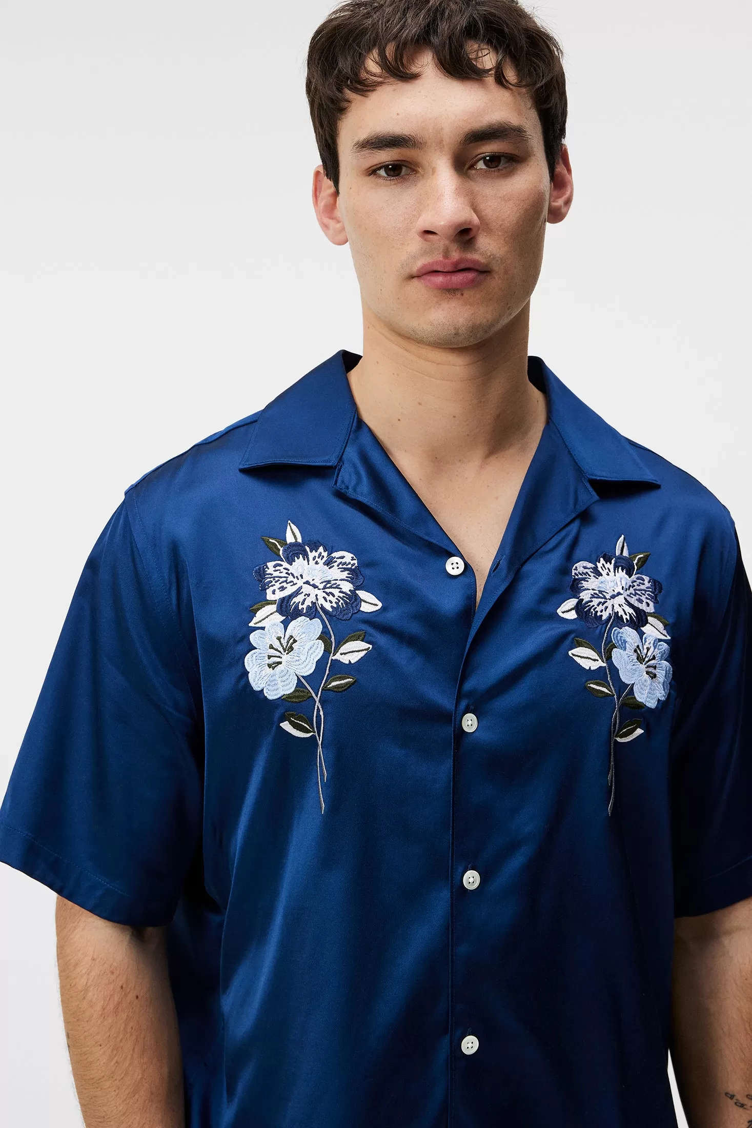 Elliott Satin Embroidered Shirt