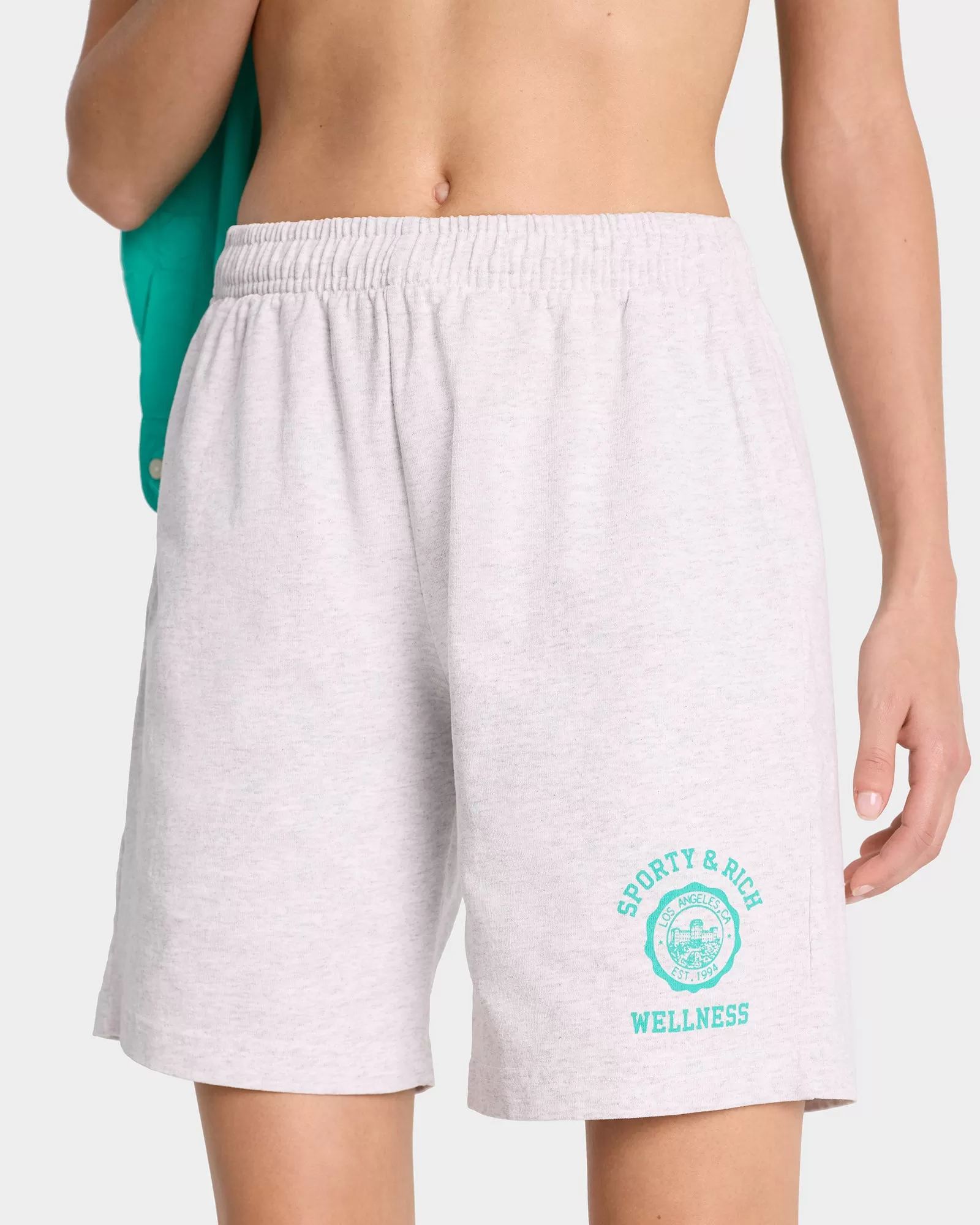 Emblem Gym Short - Heather Gray/Caribbean