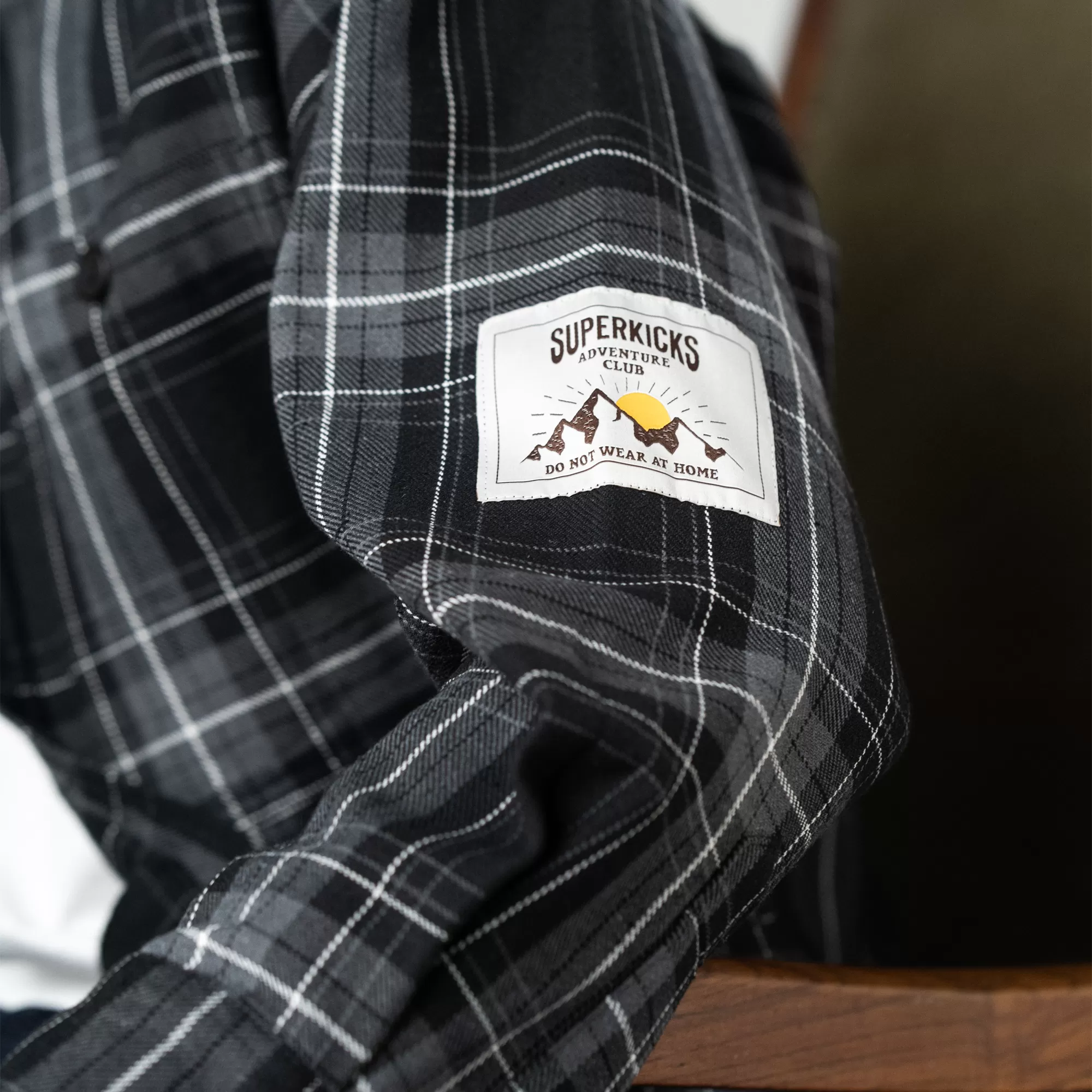 EMBROIDERED FLANNEL SHIRT 'GREY/BLACK'