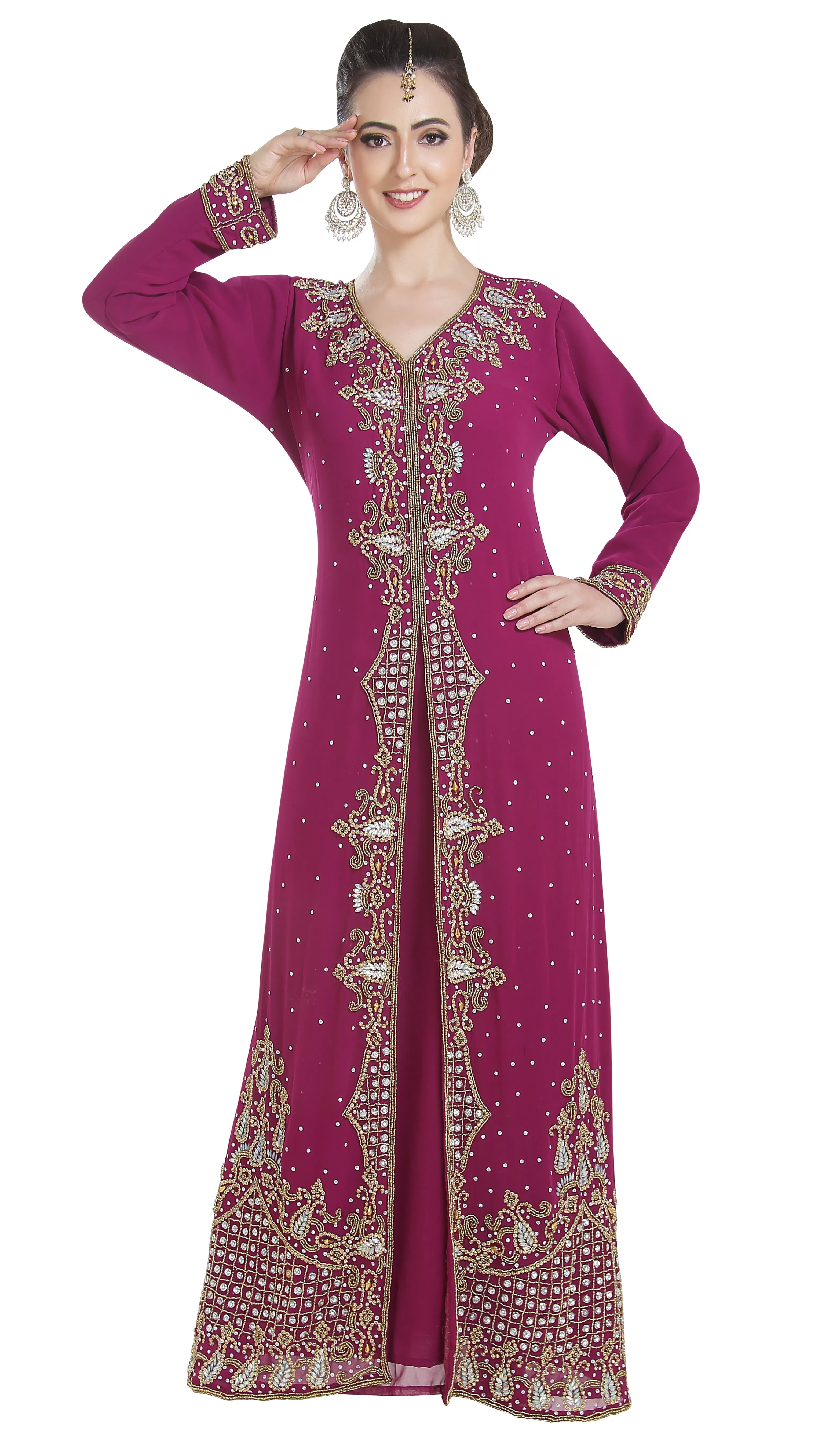 Embroidered Jallabiya Henna Party Dress