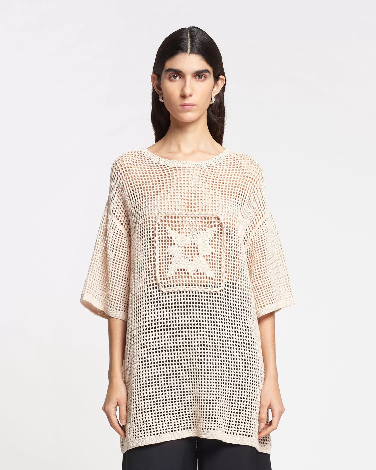 Estienne - Crochet Lace T-Shirt - Creme