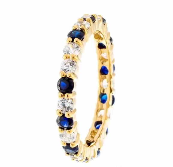 Faux Sapphire Cubic Zirconia Petite Eternity Band