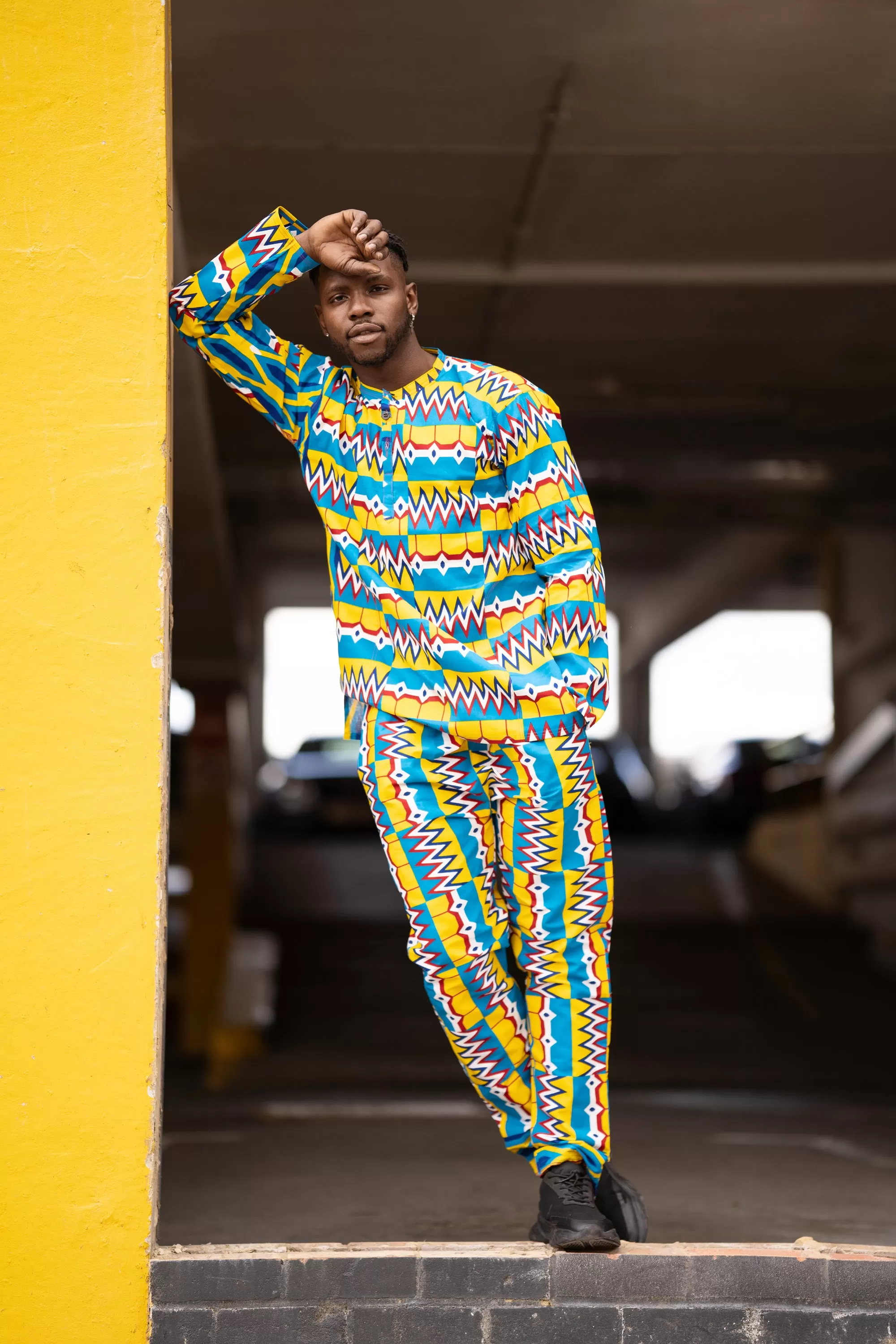 Festival Trousers in Electric Blue Kente