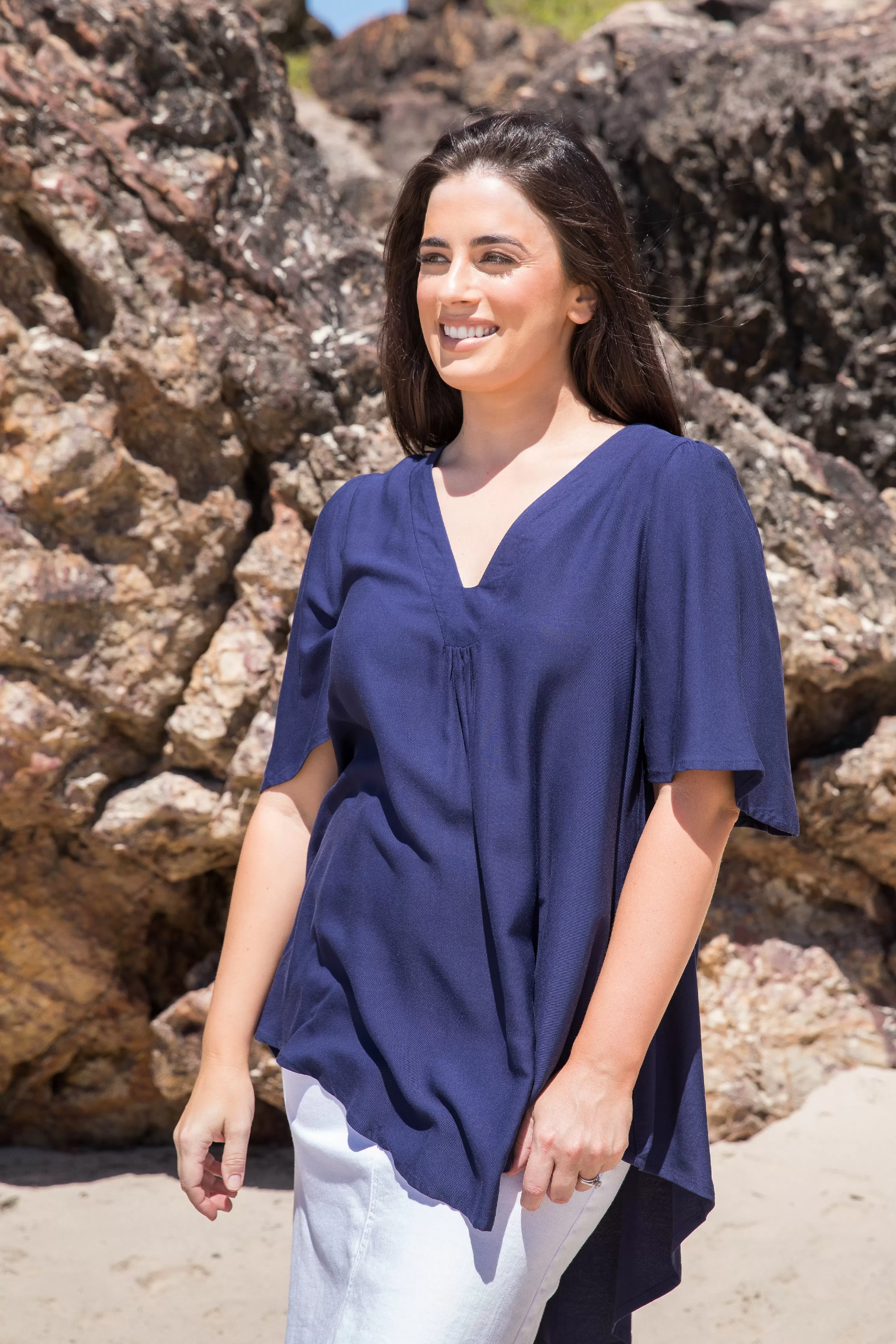 FINAL SALE Jordi Top in Navy