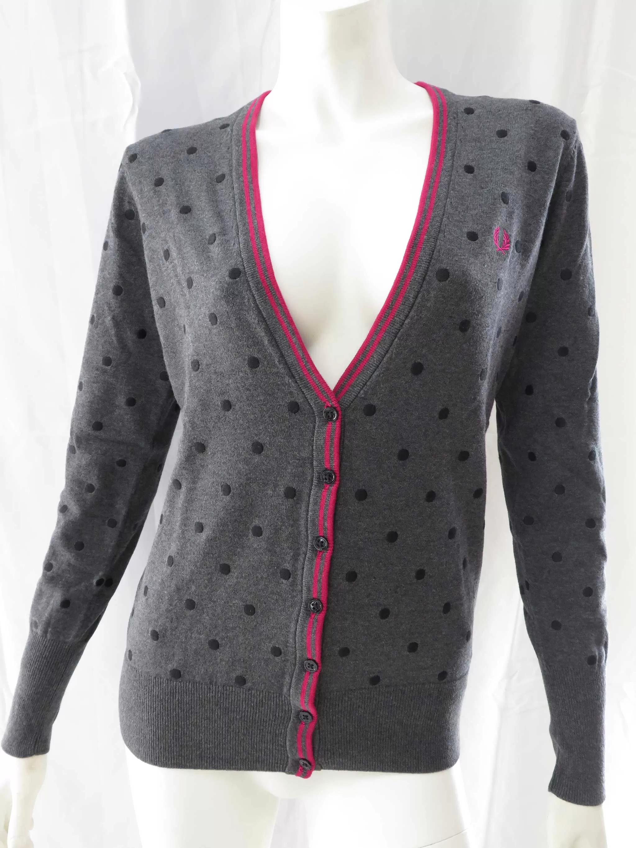 Fred Perry Embroidered Polka Dot Cardigan