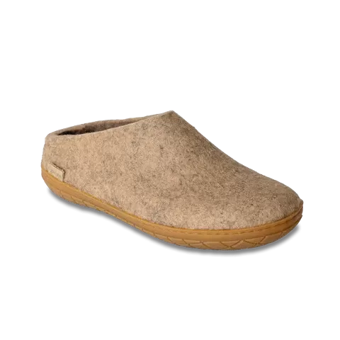 Glerups Unisex Slippers - Rubber Soles - Sand