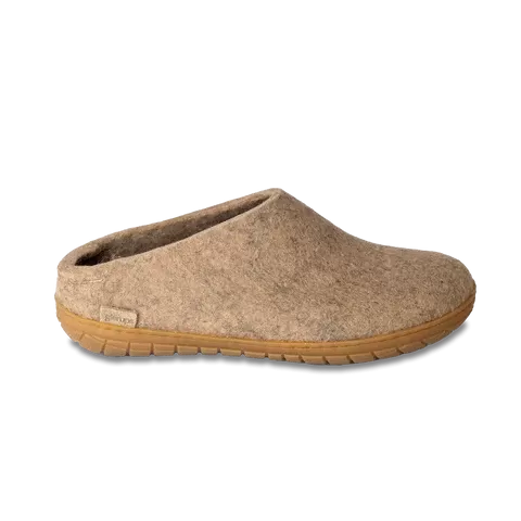 Glerups Unisex Slippers - Rubber Soles - Sand