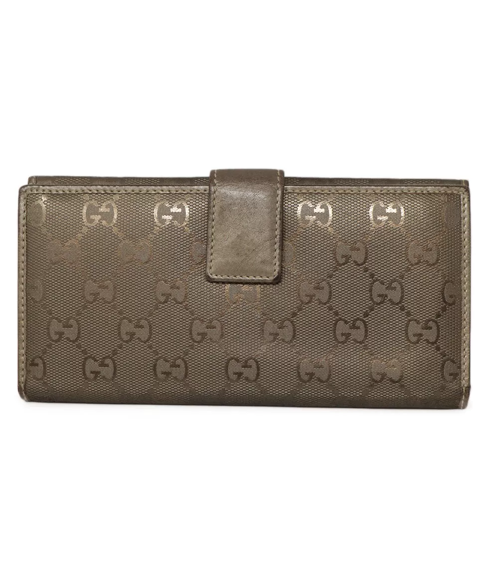 Gucci Bronze Monogram Long Wallet