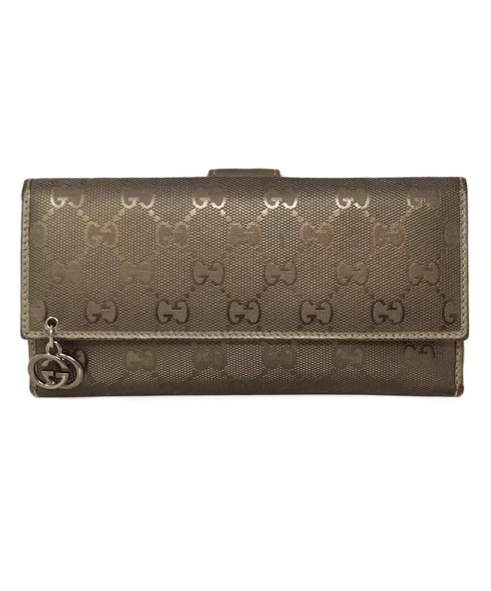 Gucci Bronze Monogram Long Wallet