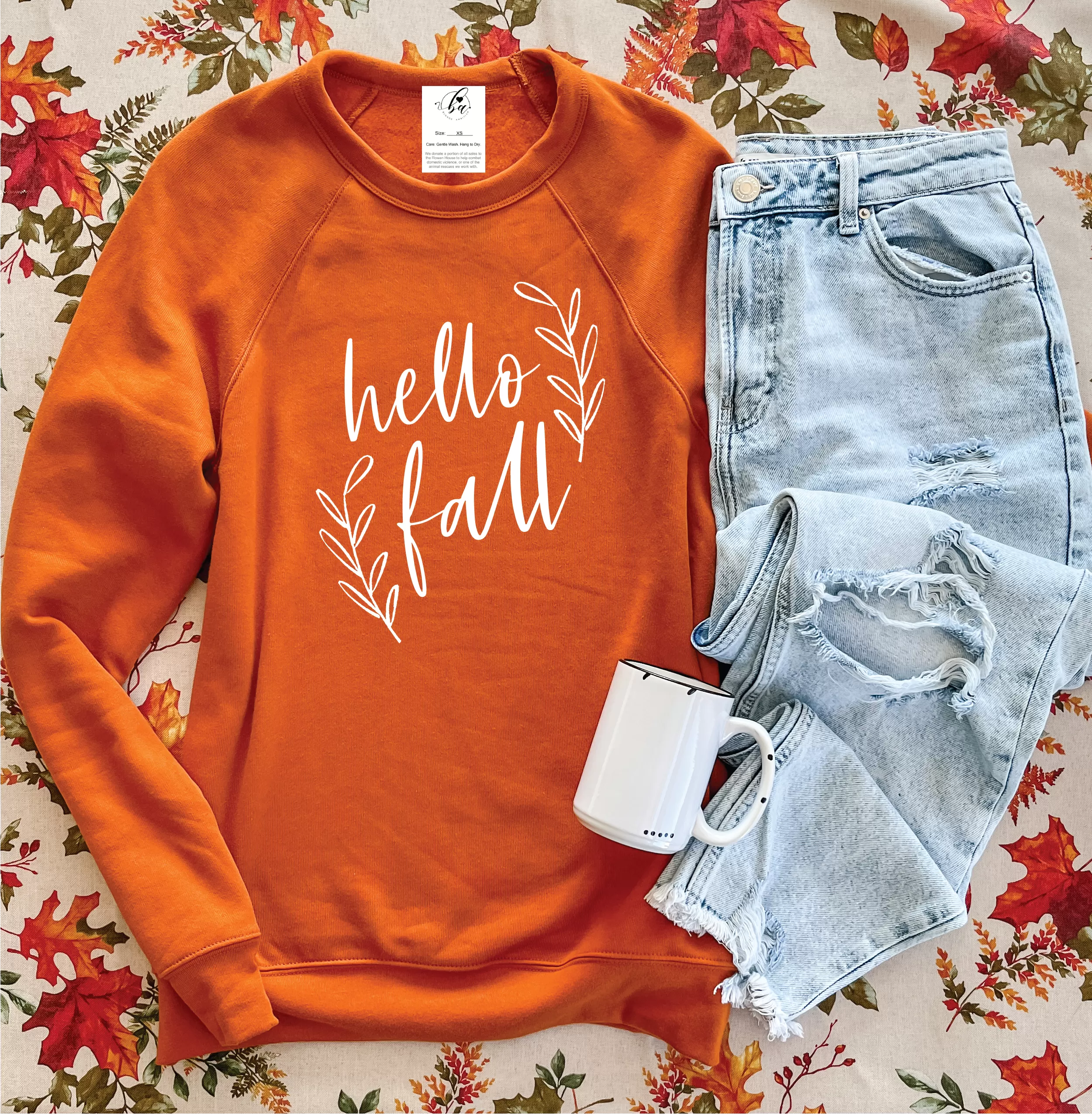 Hello Fall Plush Raglan Sweater