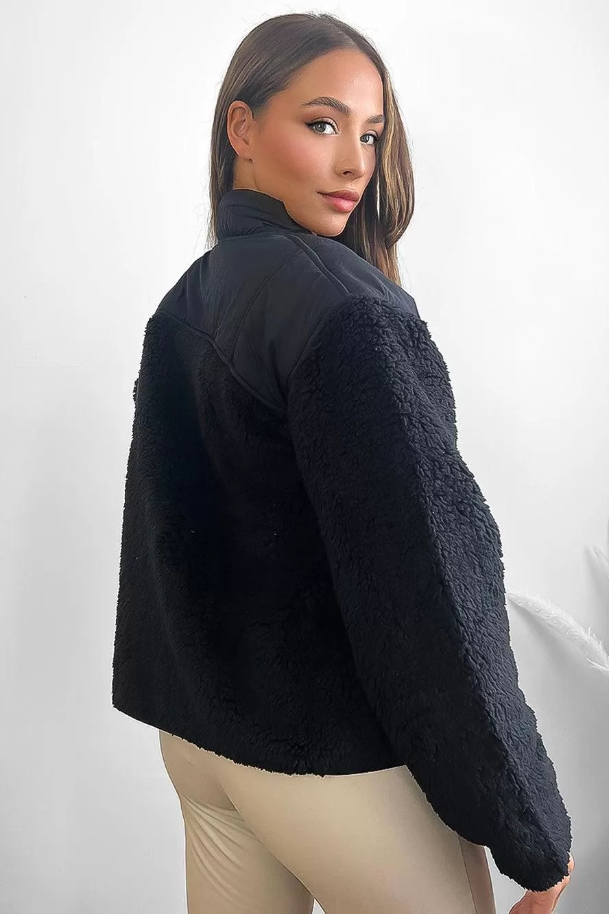 High Neck Boucle Two-Tone Jacket