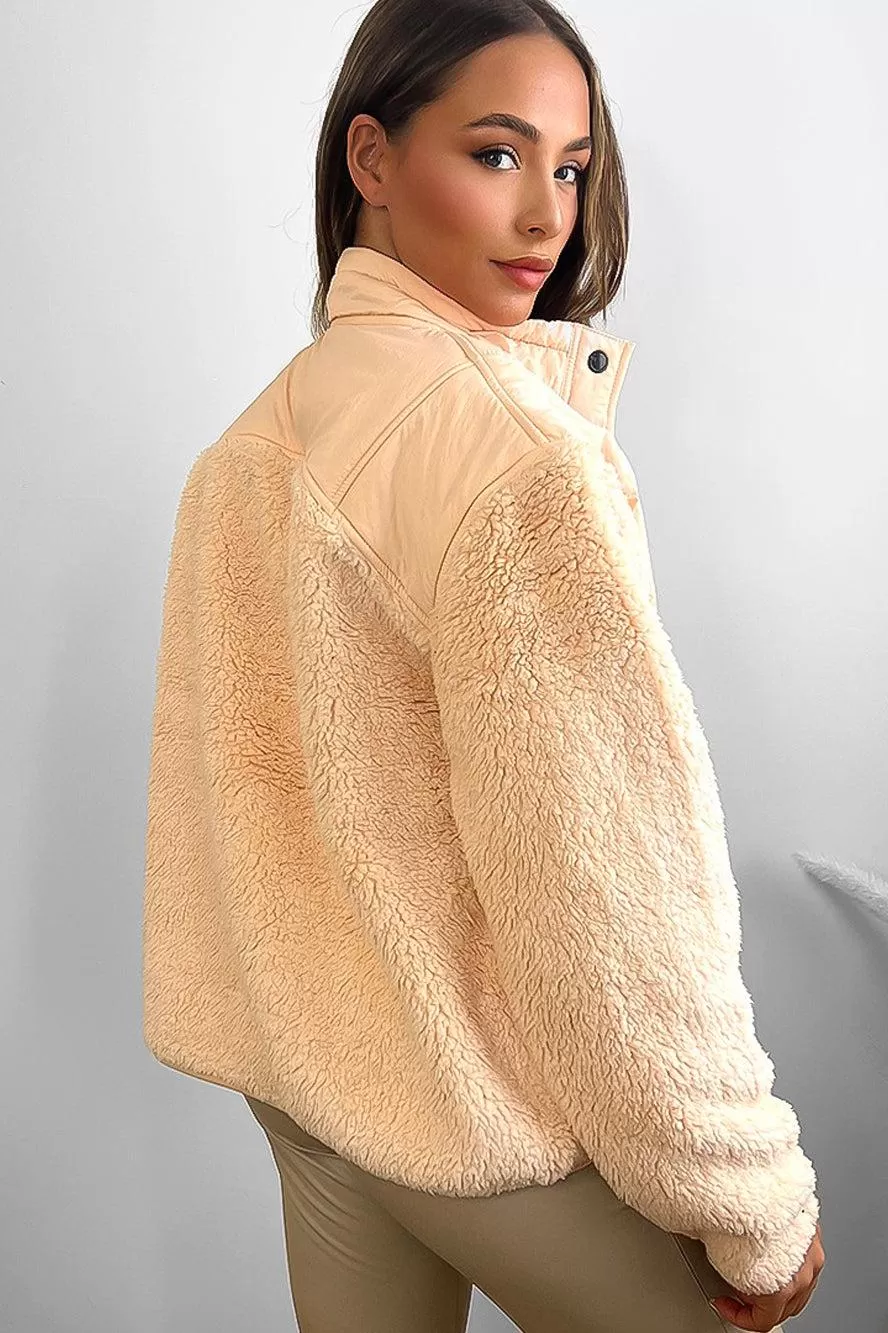 High Neck Boucle Two-Tone Jacket