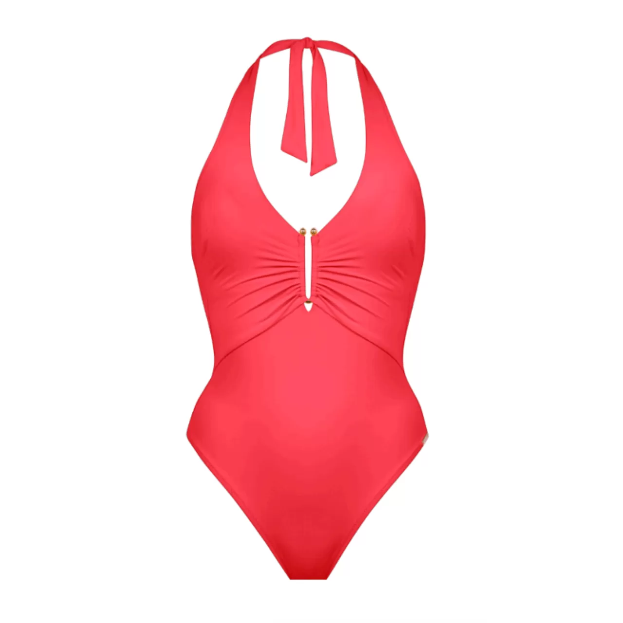 Honesty Padded Halter Swimsuit in Flame