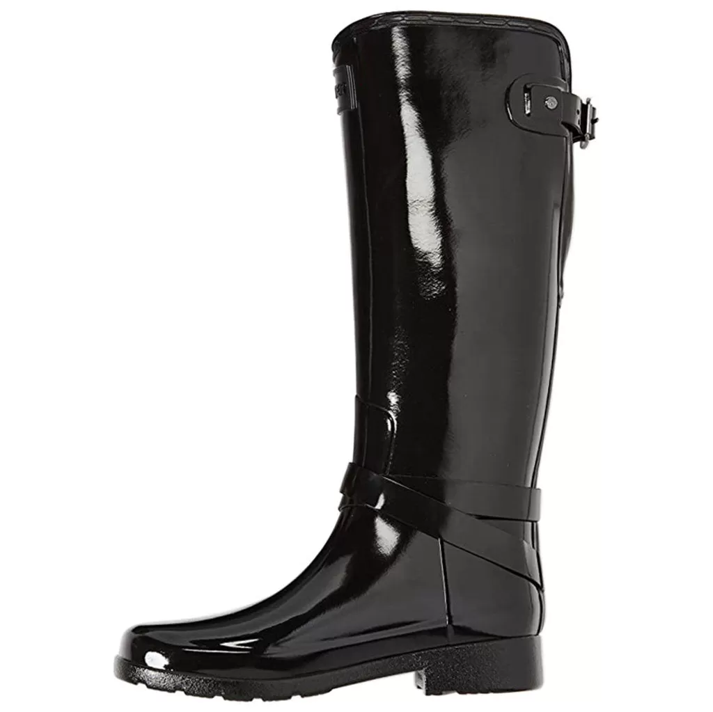 Hunter Womens Boots Refined Adjustable Tall Gloss Casual Wellington Rubber - UK 7