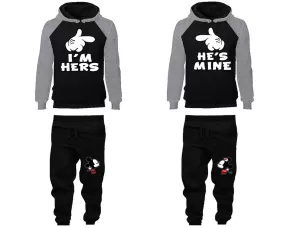 I'm Hers and He's Mine Couple Matching Hoodie & Jogger Pants Set