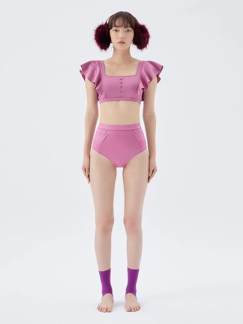 Jelly Candy   High-Waisted Pocket Bottom Reddish