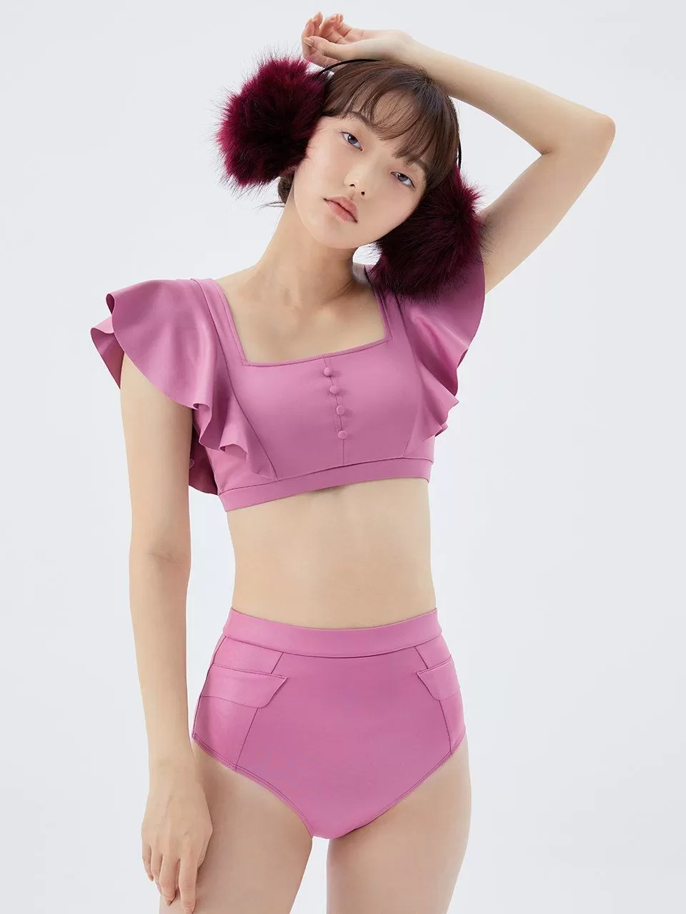 Jelly Candy   High-Waisted Pocket Bottom Reddish