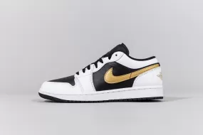 Jordan 1 Low 'White Black and Metallic Gold'