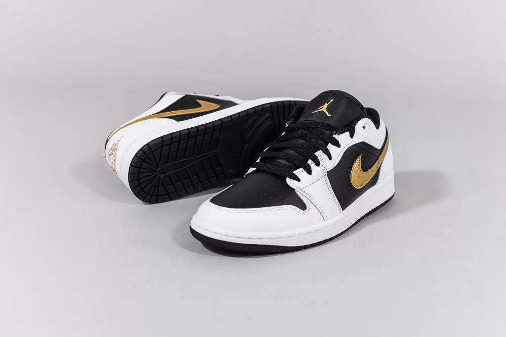 Jordan 1 Low 'White Black and Metallic Gold'