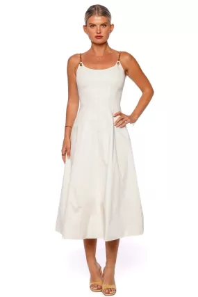 Kendra Off White Chain Strap Midi Dress