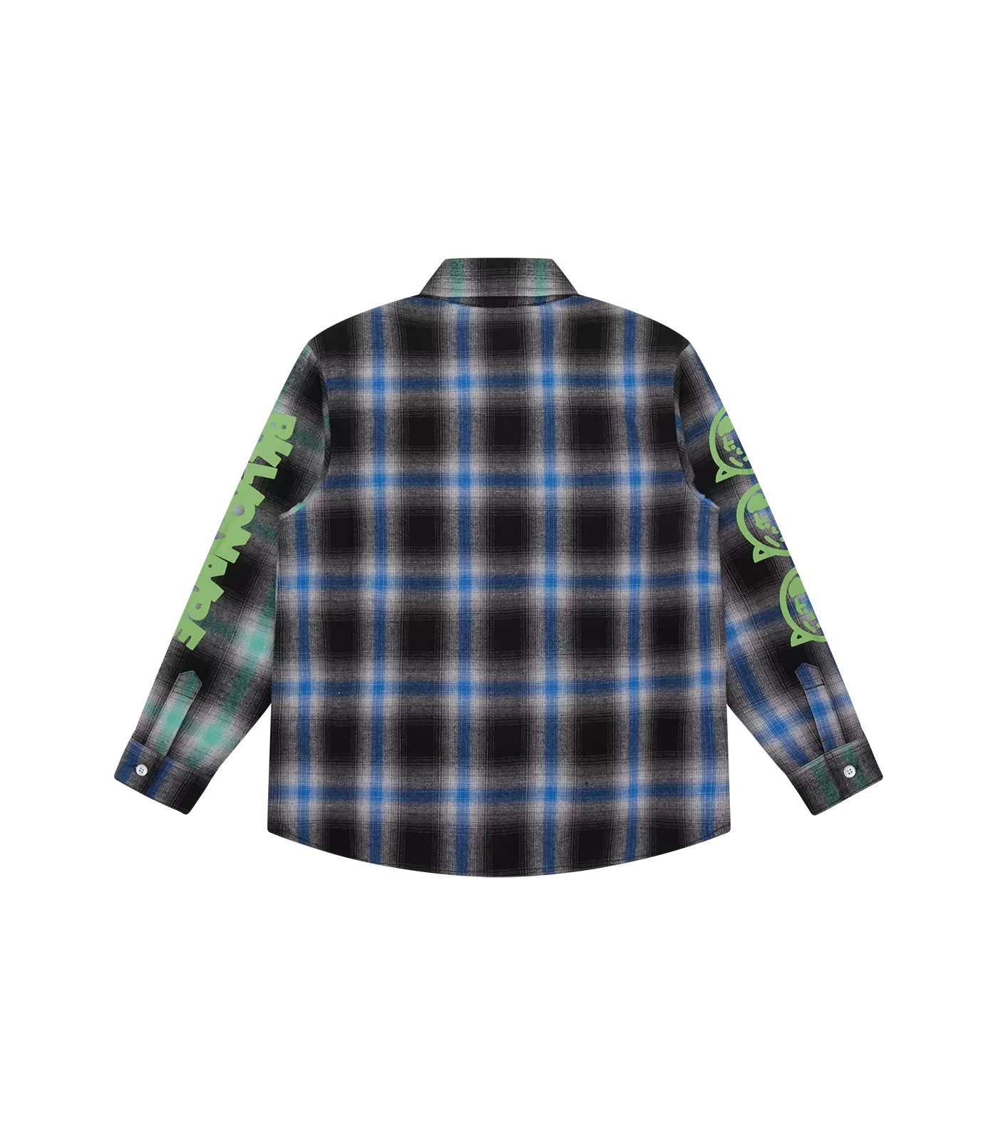 KIDS CHECK L/S T-SHIRT - BLUE/GREEN