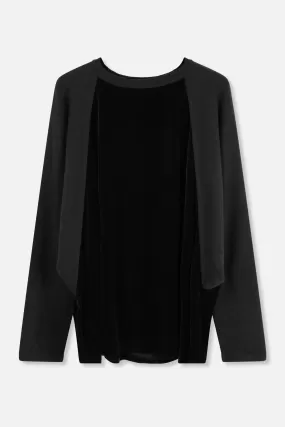 LAMBERTO LOSANI PULLOVER IN KNIT AND VELVET