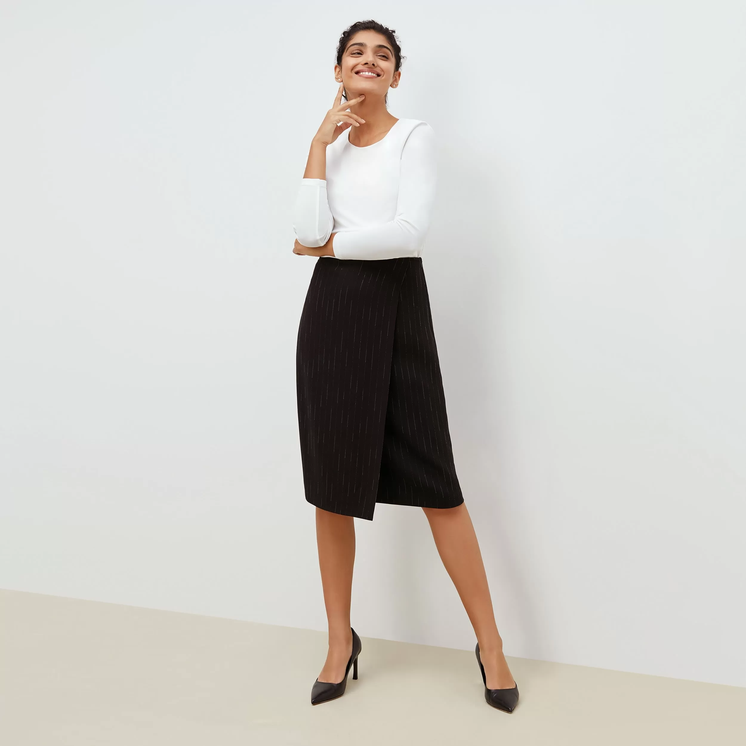 Logan Skirt - Faded Stripe :: Black