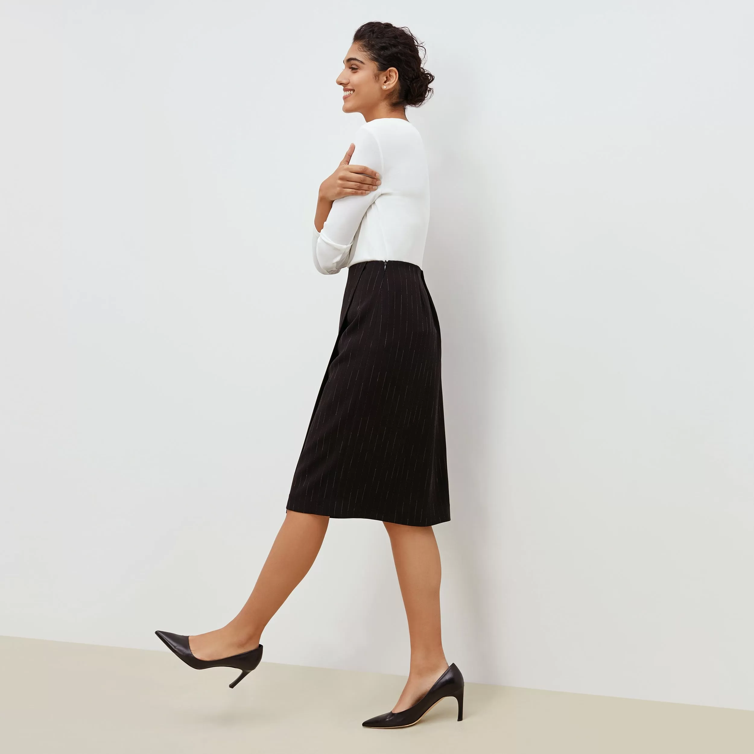 Logan Skirt - Faded Stripe :: Black