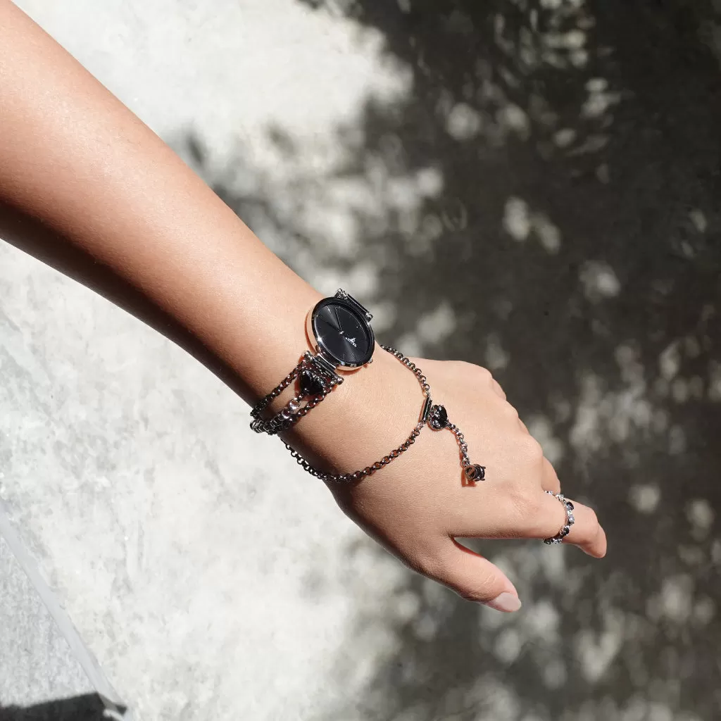 Love Song No.2 Watch with Chain [Black gems]