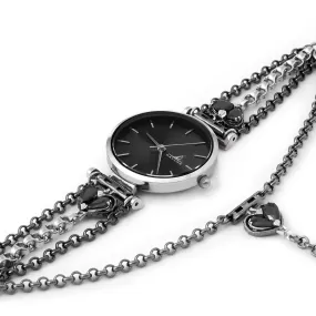 Love Song No.2 Watch with Chain [Black gems]