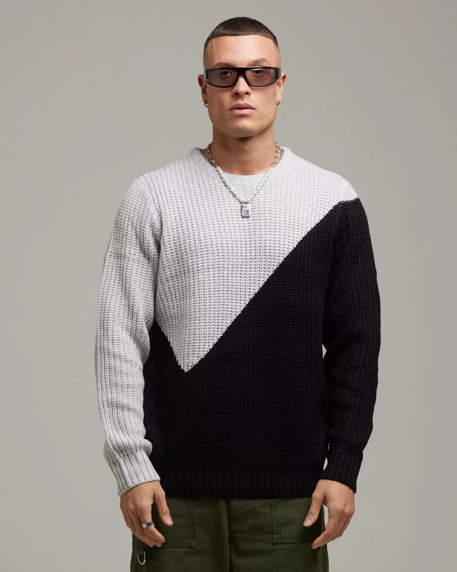 MANNI CREW NECK COLOUR BLOCK JUMPER | WHITE