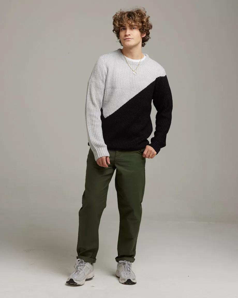 MANNI CREW NECK COLOUR BLOCK JUMPER | WHITE