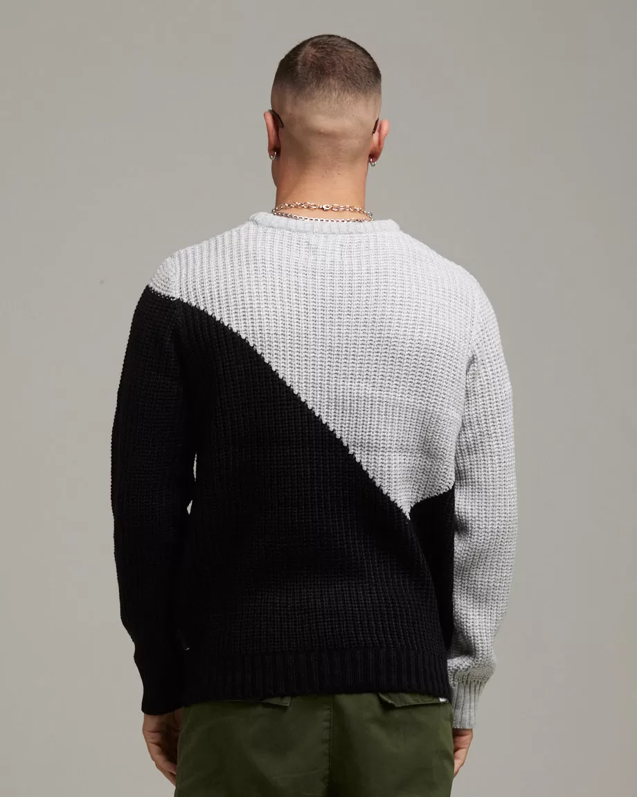 MANNI CREW NECK COLOUR BLOCK JUMPER | WHITE