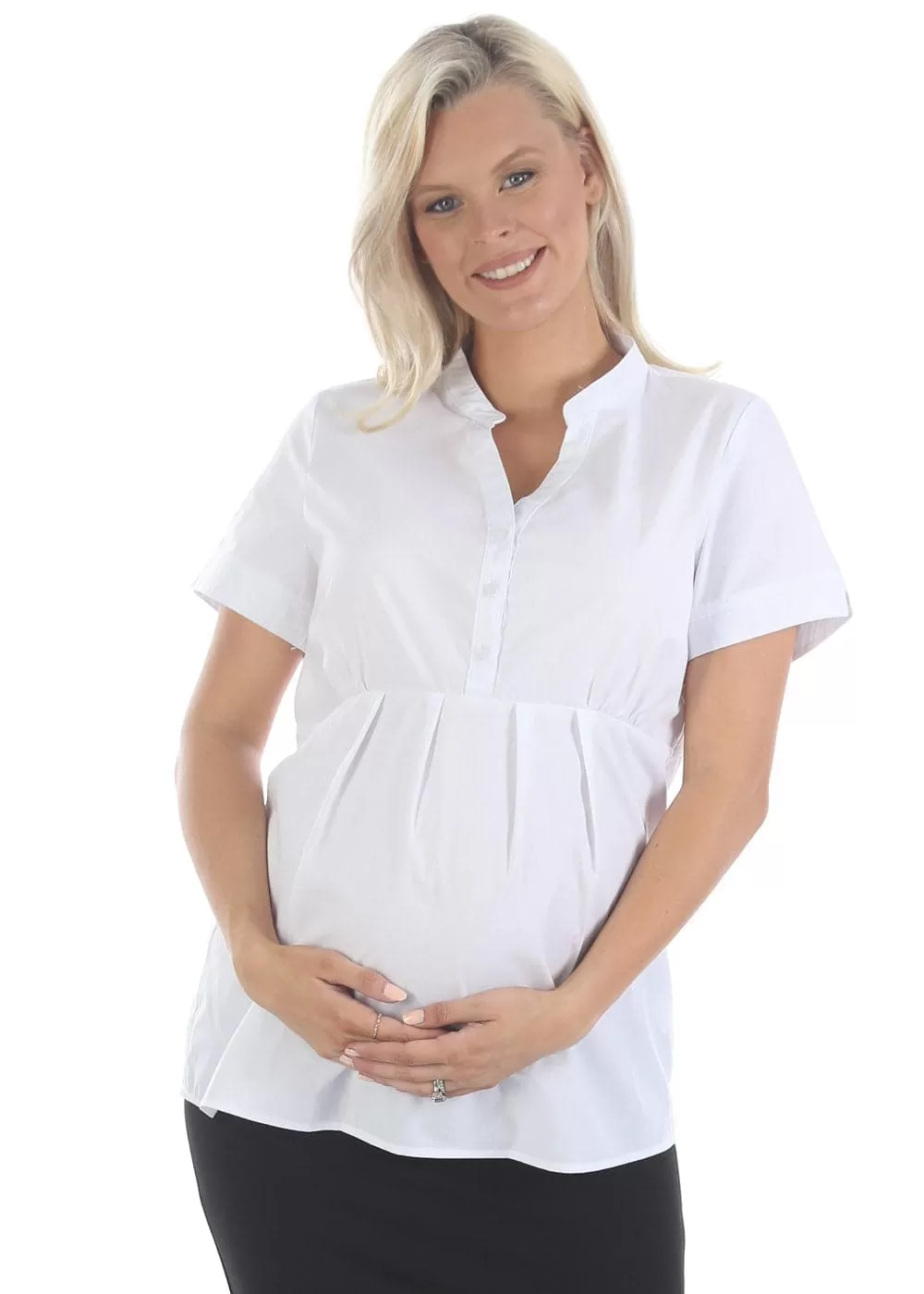 Maternity & Nursing Blouse Work Top - White