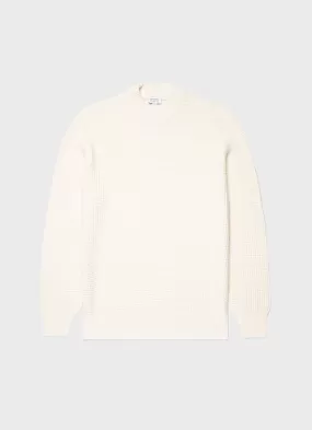 Men's Mariner Mock Neck Jumper in Ecru