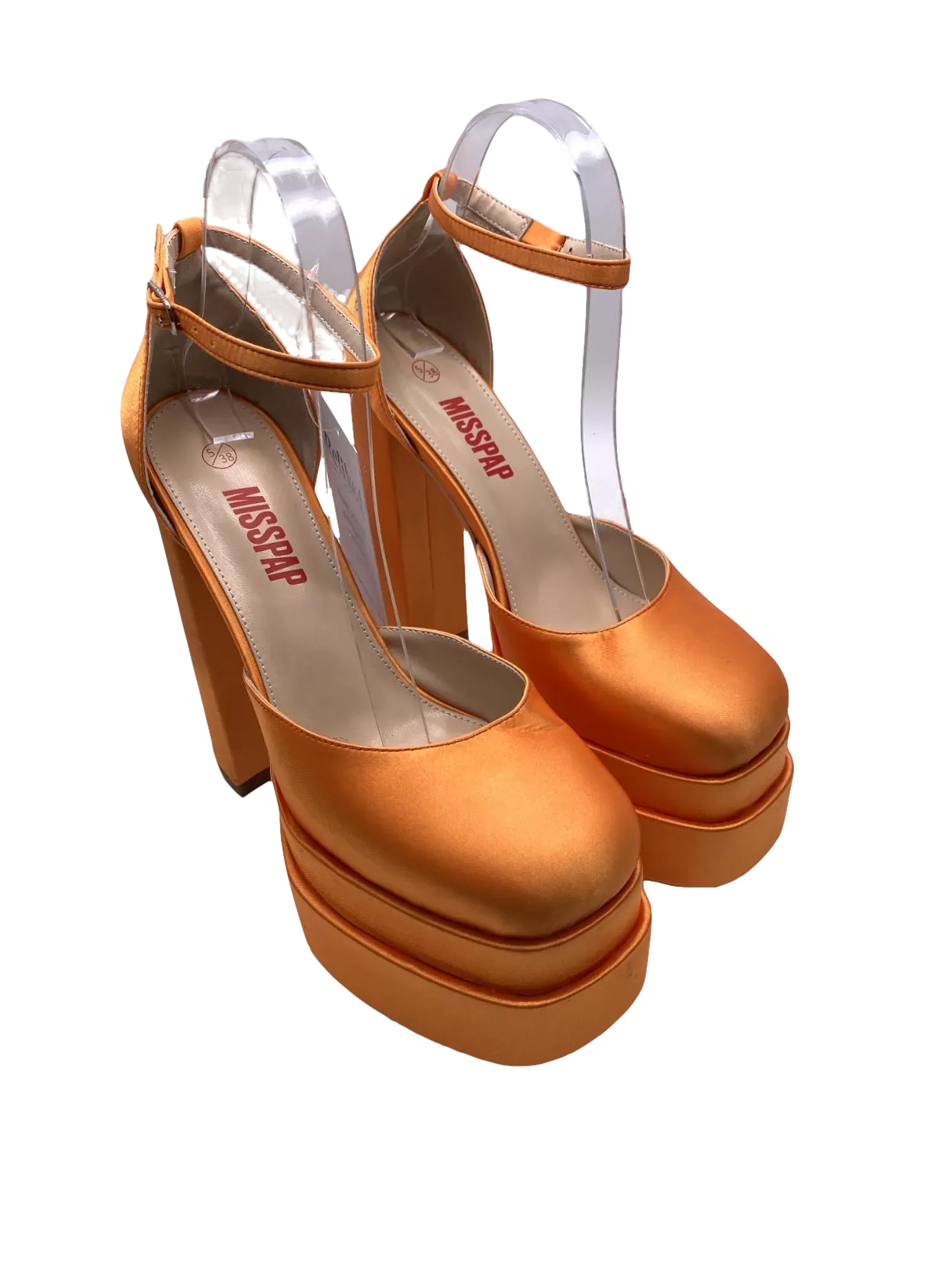 Misspap Orange Extreme Platform Chunky Heels UK 5 EU 38 👠