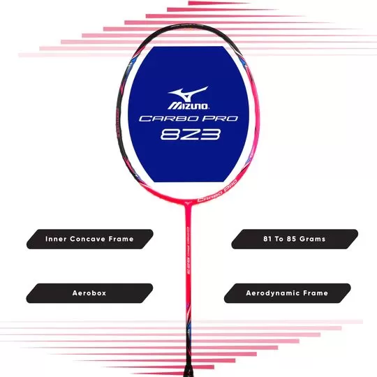 Mizuno Carbo Pro 823 Badminton Racket (Unstrung) - Neon Pink/Black Cyan