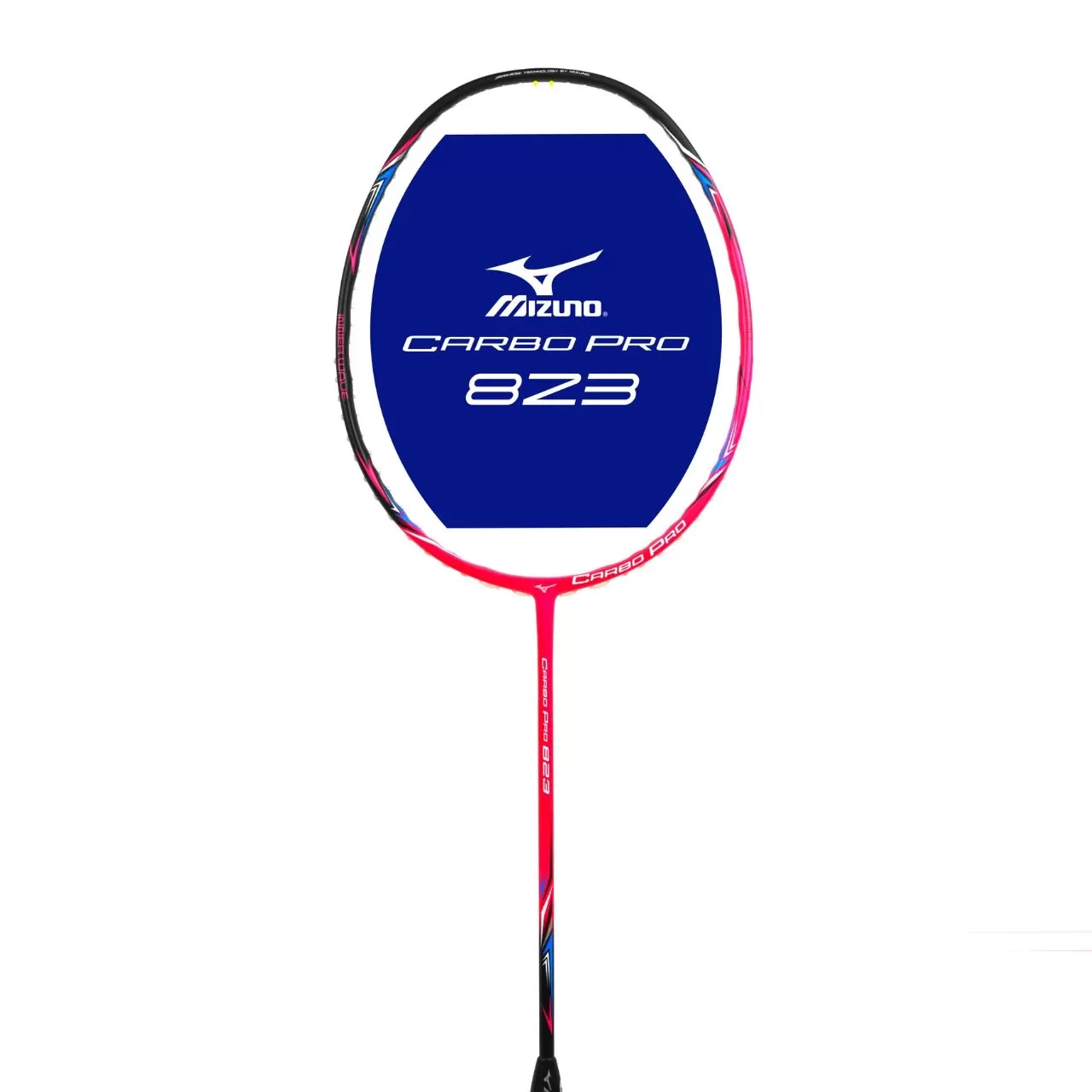 Mizuno Carbo Pro 823 Badminton Racket (Unstrung) - Neon Pink/Black Cyan