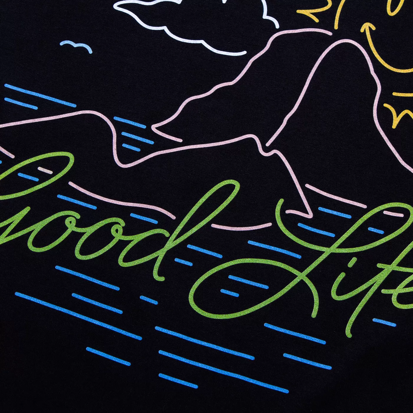 Neon Es Vedrà Good Life Back Print - Tshirt - Black