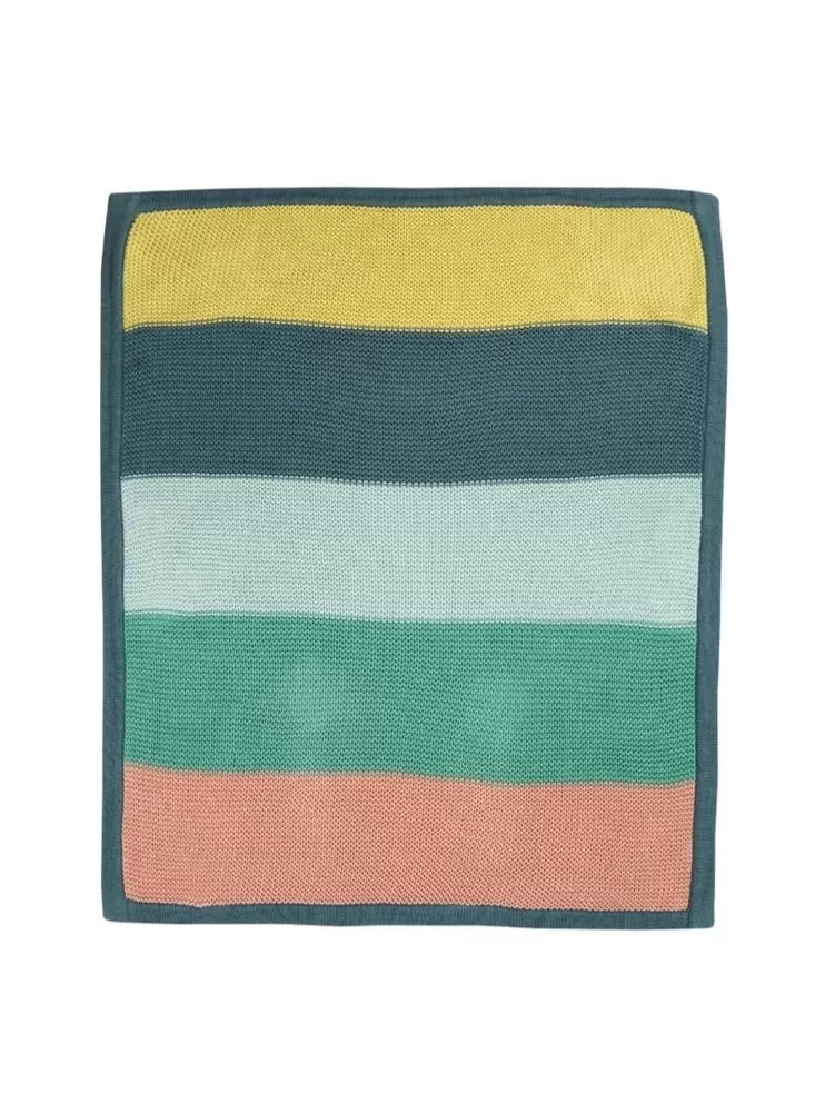 Organic Cotton Rainbow Knitted Cuddle Up Blanket by Frugi