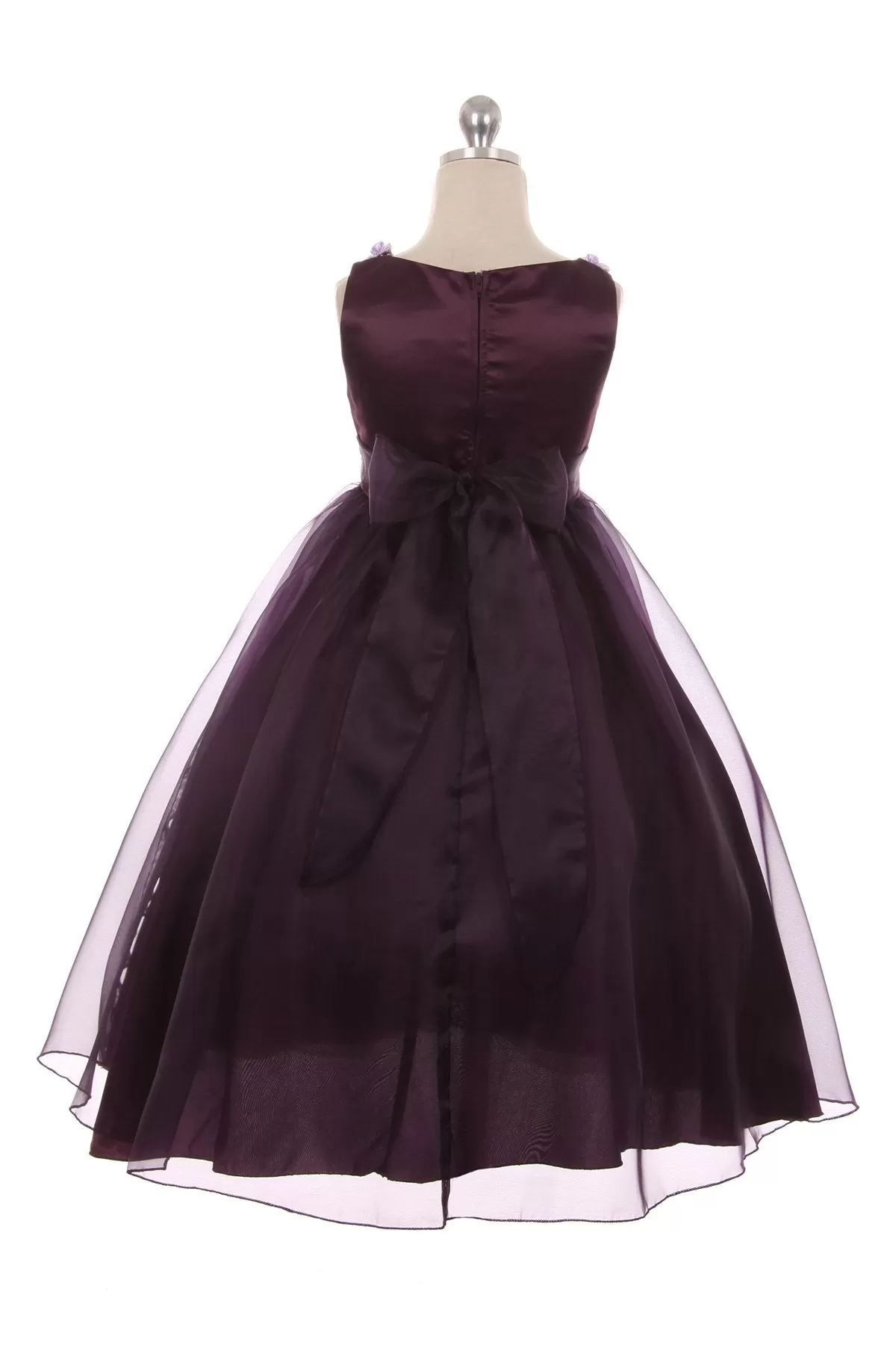 Organza Rosebud & Ribbon Girls Dress