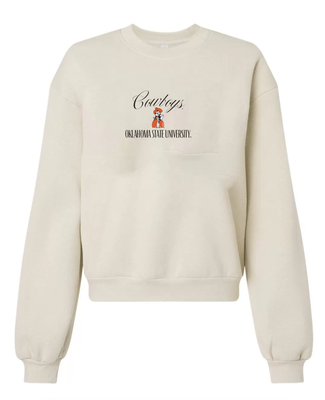 OSU Cowboys Embroidered Script Cream Sweatshirt