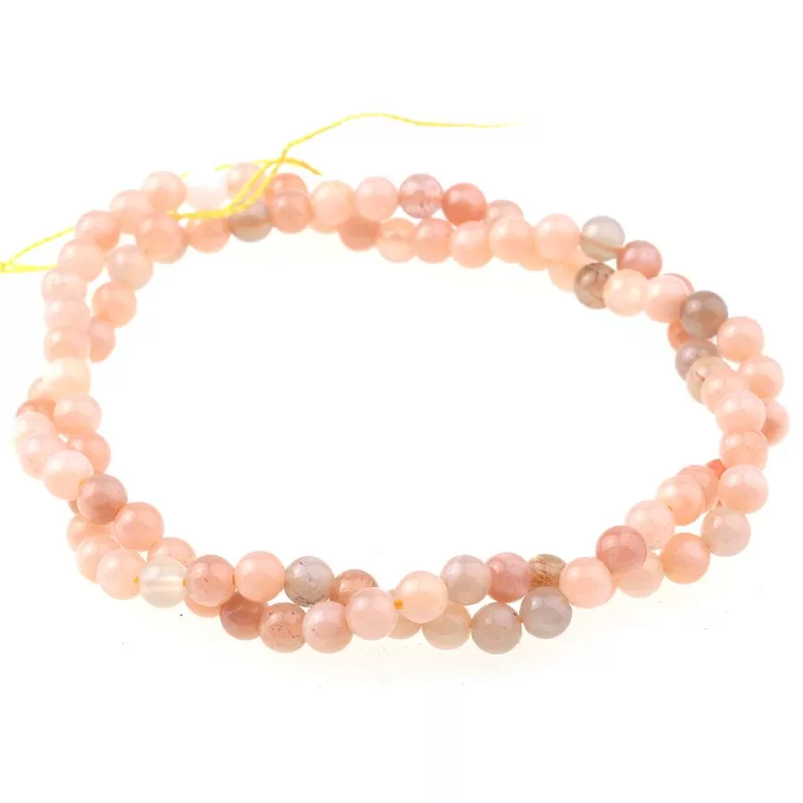 Peach Moonstone 4mm Round 15-16 Inch