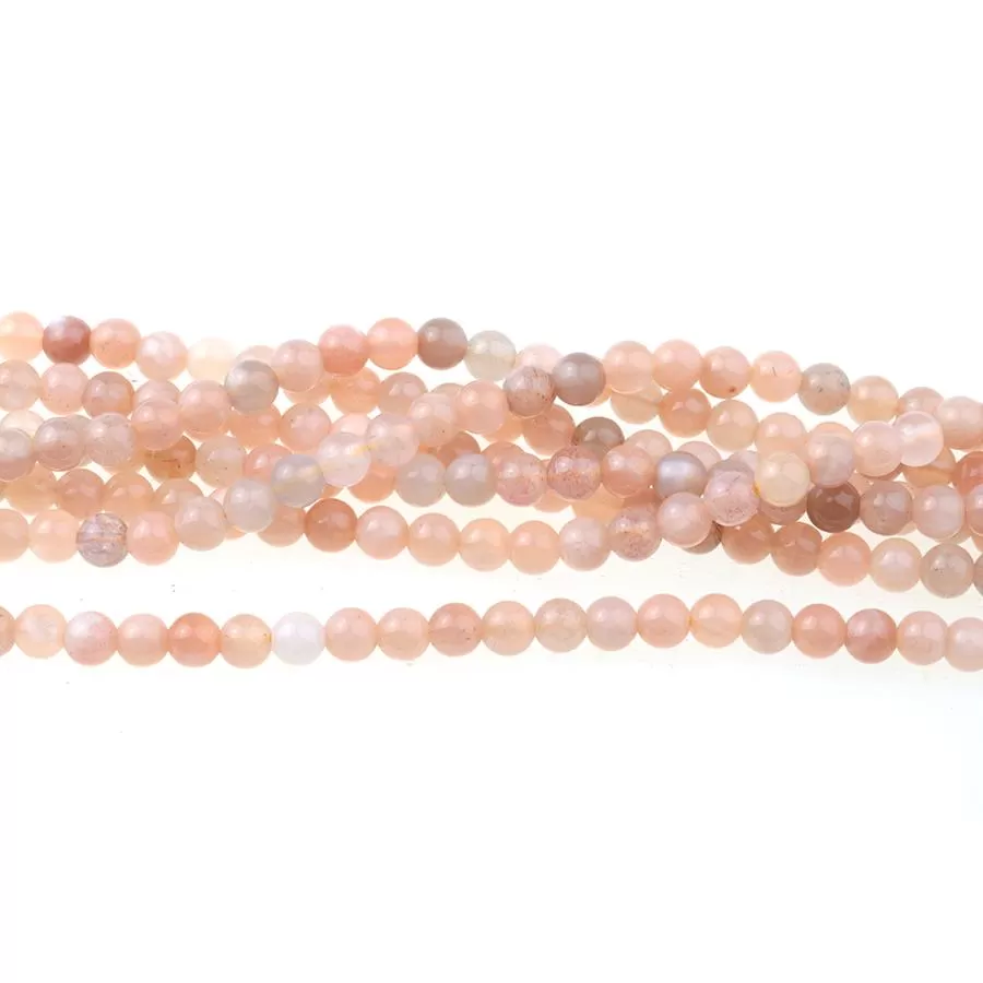 Peach Moonstone 4mm Round 15-16 Inch