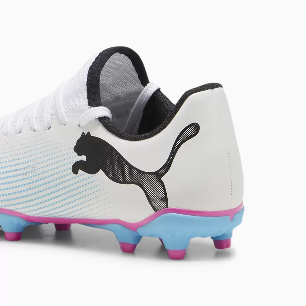 Puma Future 7 Play Jnr FG/AG Football Boots (White/Black/Poison Pink)