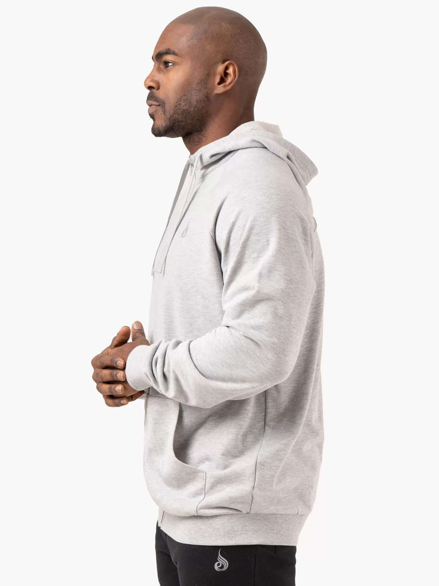 Pursuit Zip Up Hoodie - Light Grey Marl